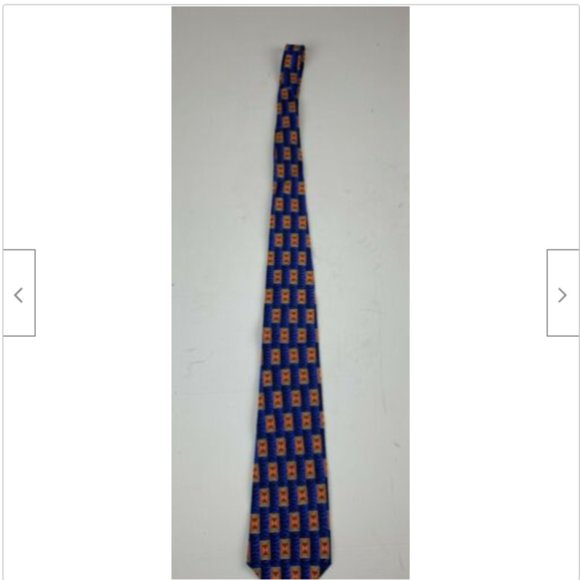 Silk Imported Light Blue pattern Tie Made in USA - Picture 4 of 5